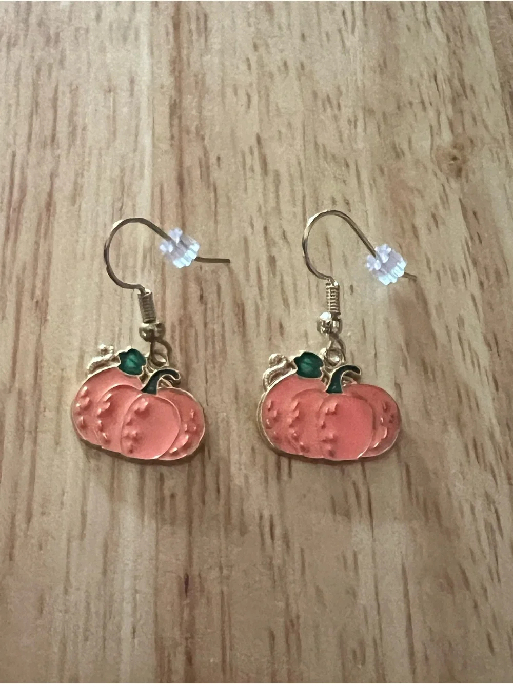 Gold-Tone Orange Pumpkin Drop Earrings - Unbranded 1/2” E206